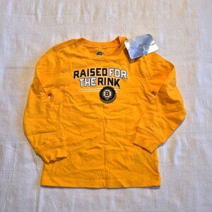 NHL Boston Bruins boys size 5T gold long sleeve shirt, NWT